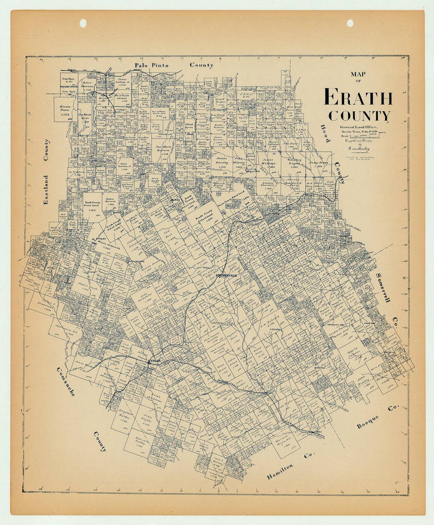 Erath County - Texas General Land Office Map ca. 1926