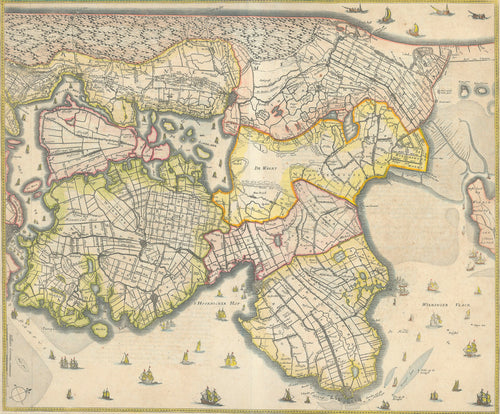 Old map of Enkhuizen, Netherlands