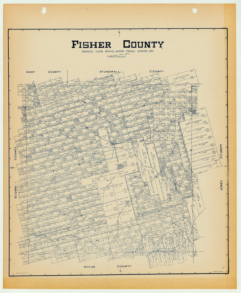 Fisher County - Texas General Land Office Map ca. 1926