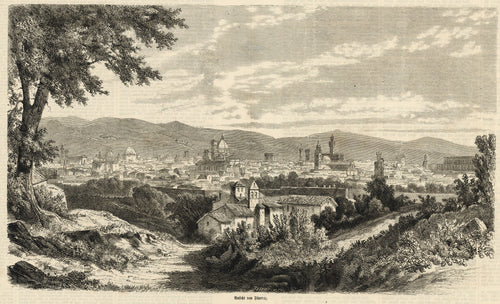 Antique view of the city of Florence, Italy