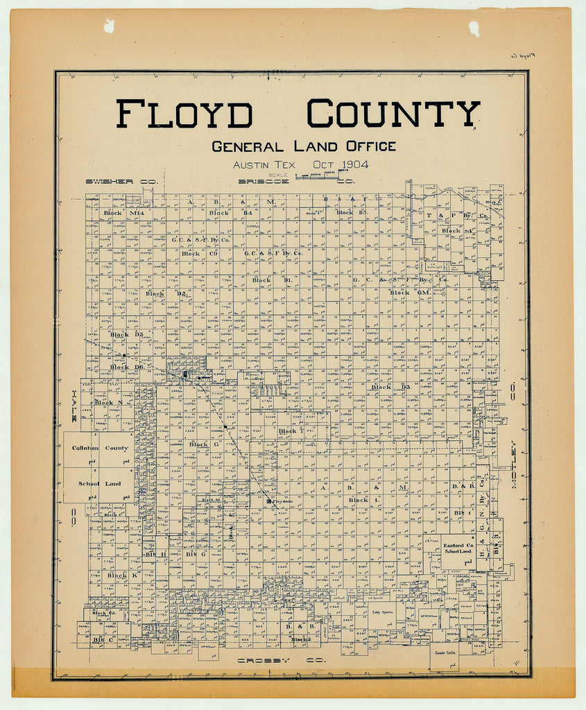 Floyd County - Texas General Land Office Map ca. 1926