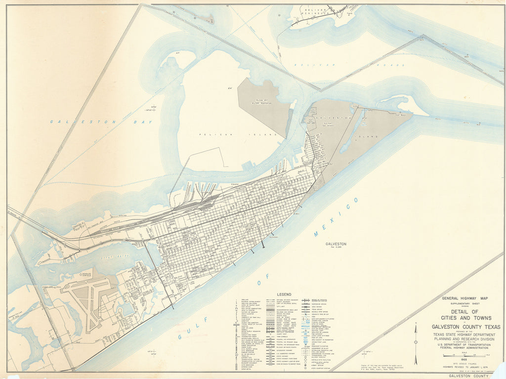Old map of Galveston, Texas