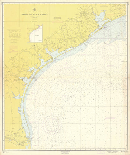 Old map of the Texas Gulf Coast