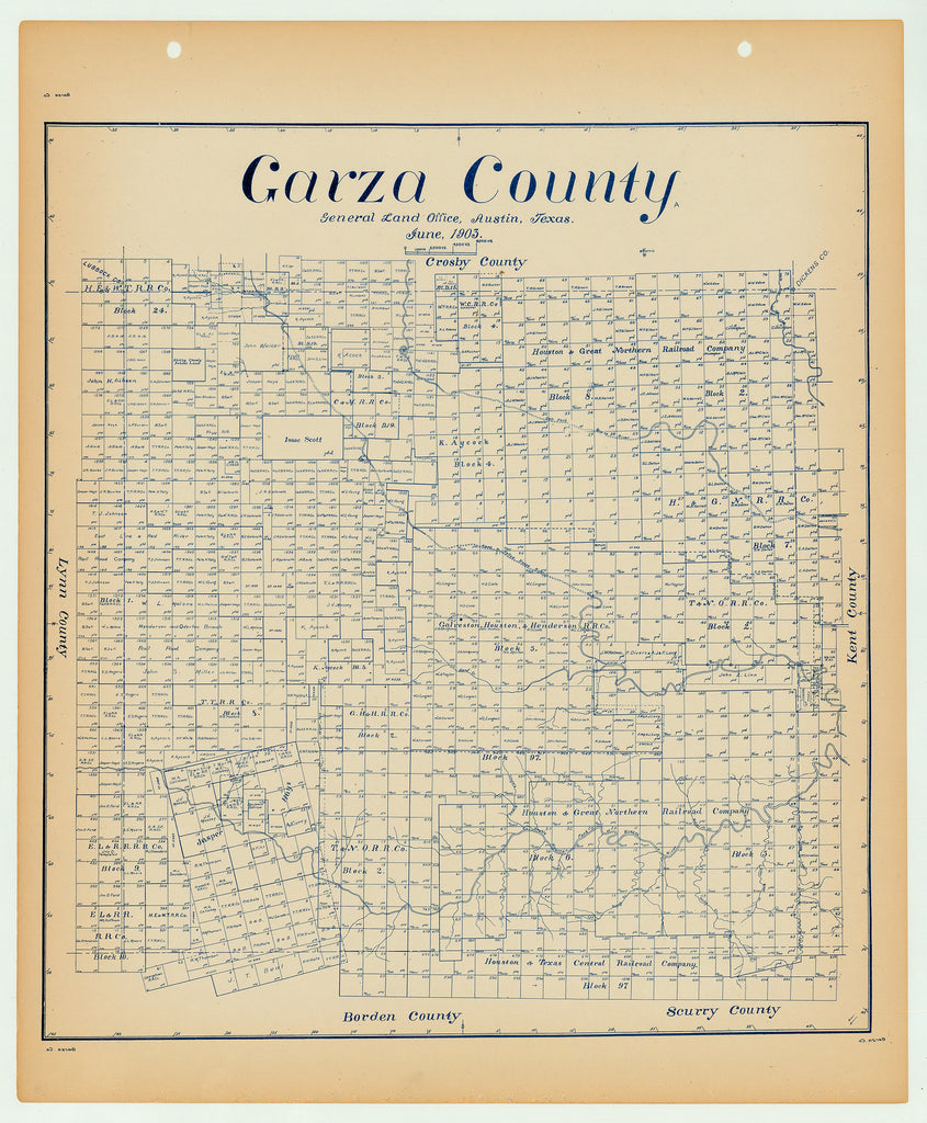 Garza County - Texas General Land Office Map ca. 1926