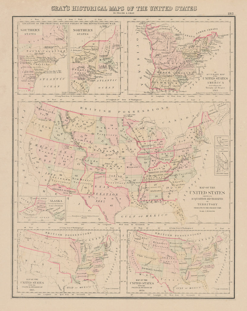 Gray's Historical Maps of the United States: Gray 1883