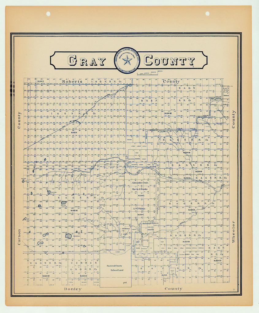 Gray County - Texas General Land Office Map ca. 1926