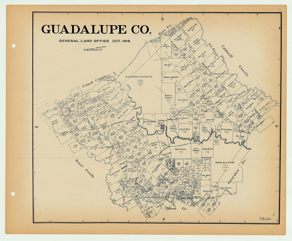 Guadalupe County - Texas General Land Office Map ca. 1926