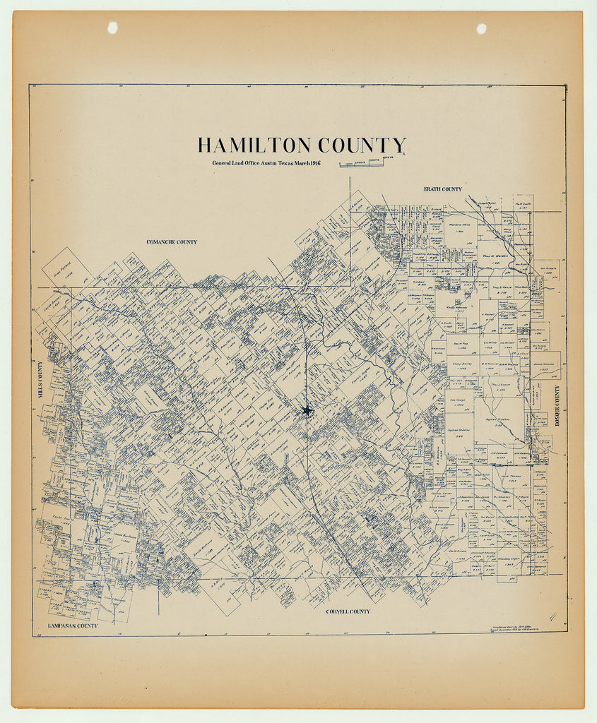 Hamilton County - Texas General Land Office Map ca. 1926
