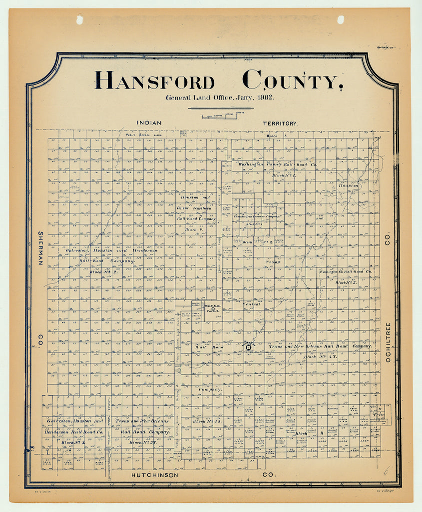Hansford County - Texas General Land Office Map ca. 1926