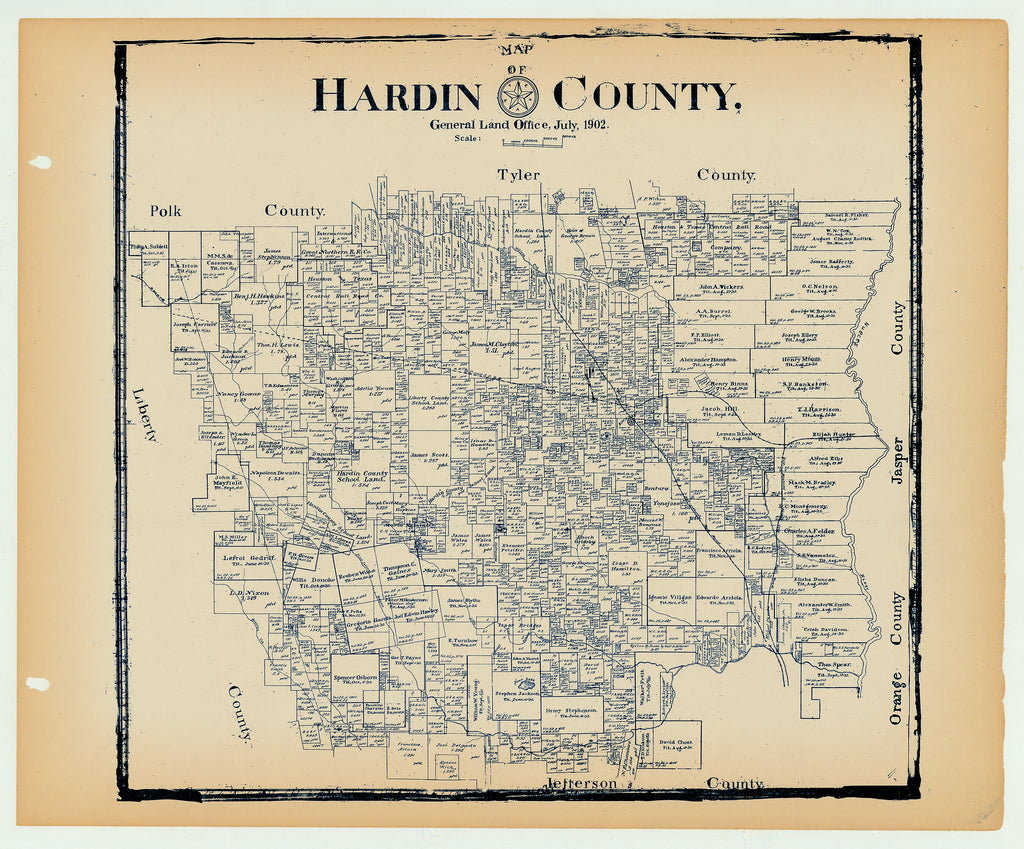 Hardin County - Texas General Land Office Map ca. 1925