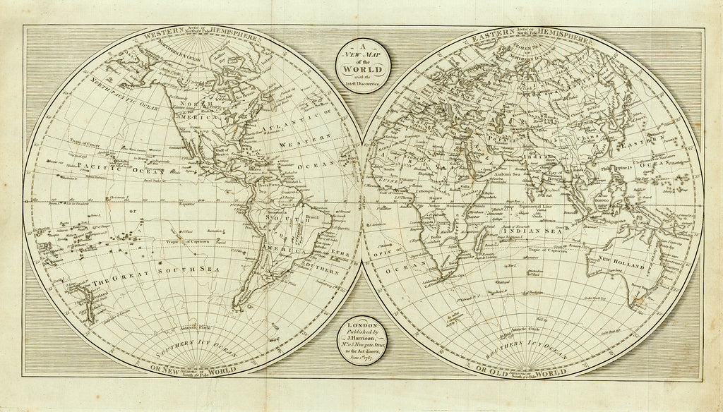 A New Map of the World with the Latest Discoveries: Harrison 1787