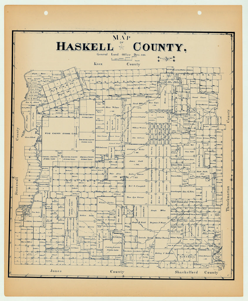 Haskell County - Texas General Land Office Map ca. 1926
