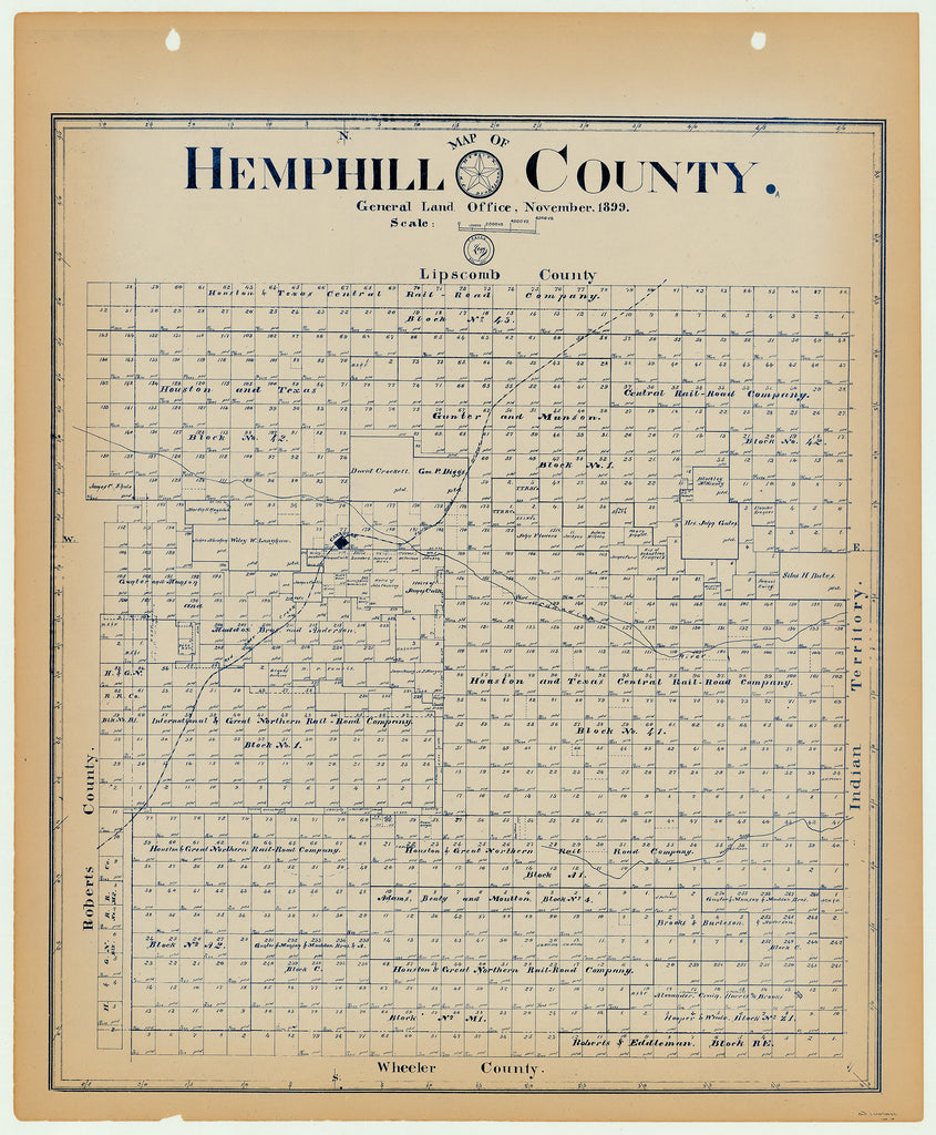Hemphill County - Texas General Land Office Map ca. 1926