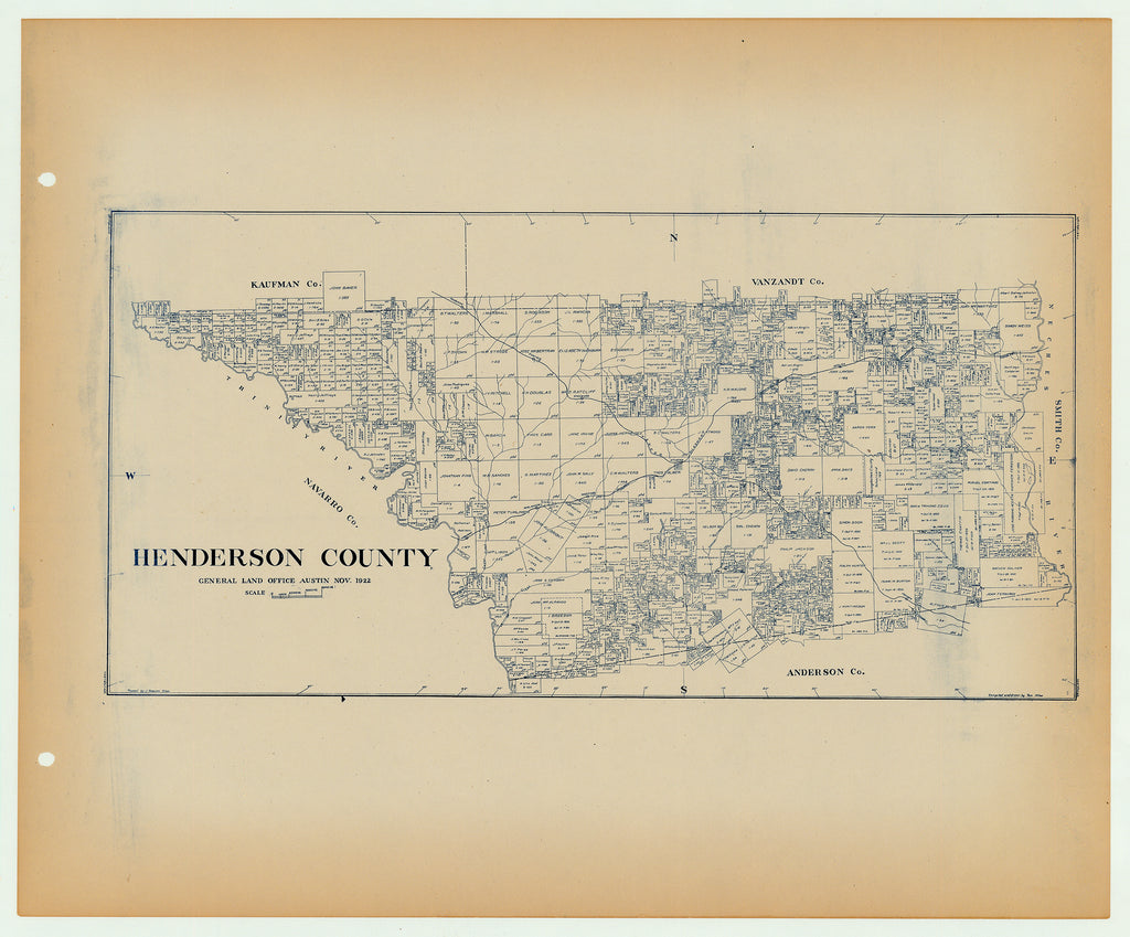 Henderson County - Texas General Land Office Map ca. 1926