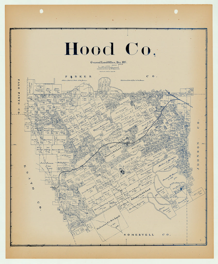 Hood County - Texas General Land Office Map ca. 1926
