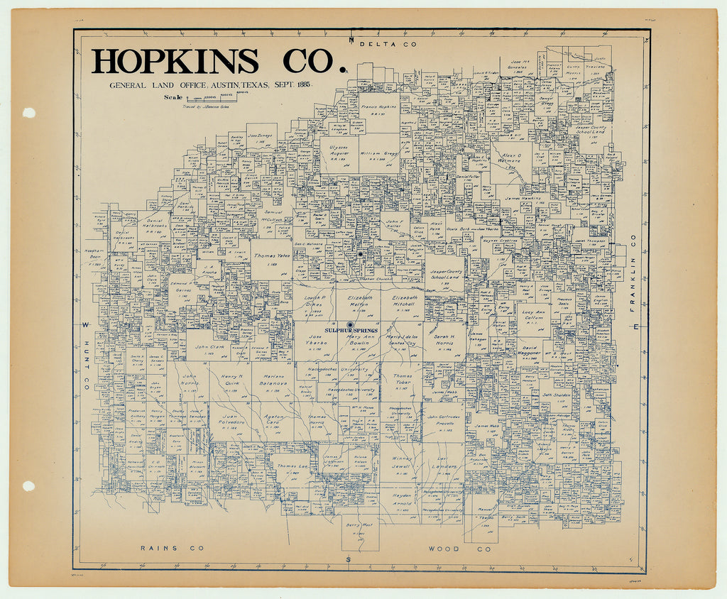 Hopkins County - Texas General Land Office Map ca. 1926