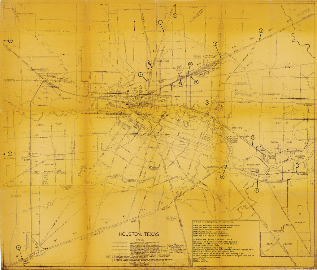 Old map of Houston, Texas