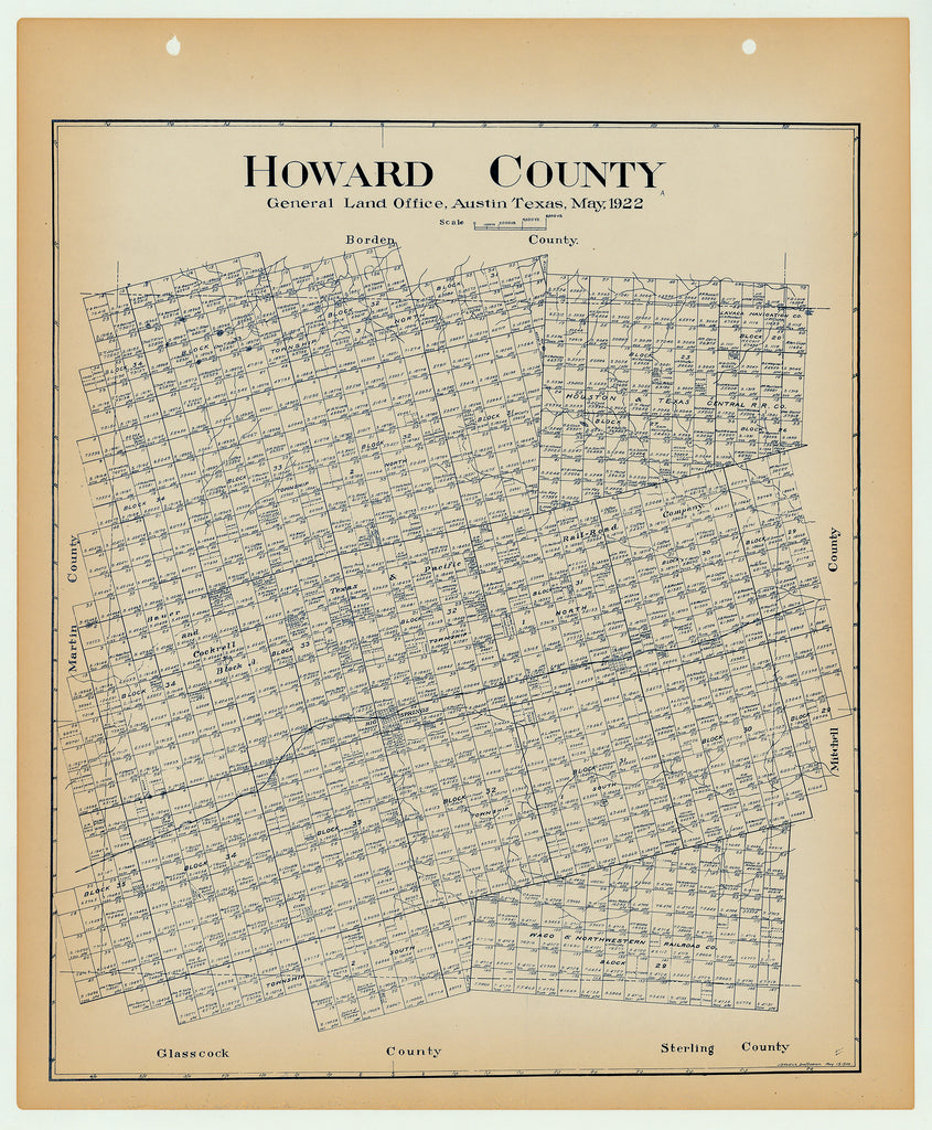 Howard County - Texas General Land Office Map ca. 1926