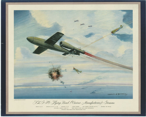 Old print of a World War II airplane