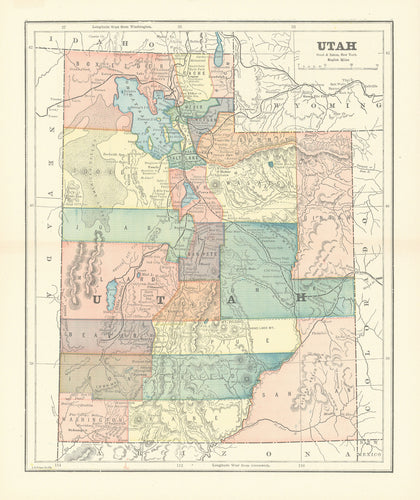 Old map of Utah