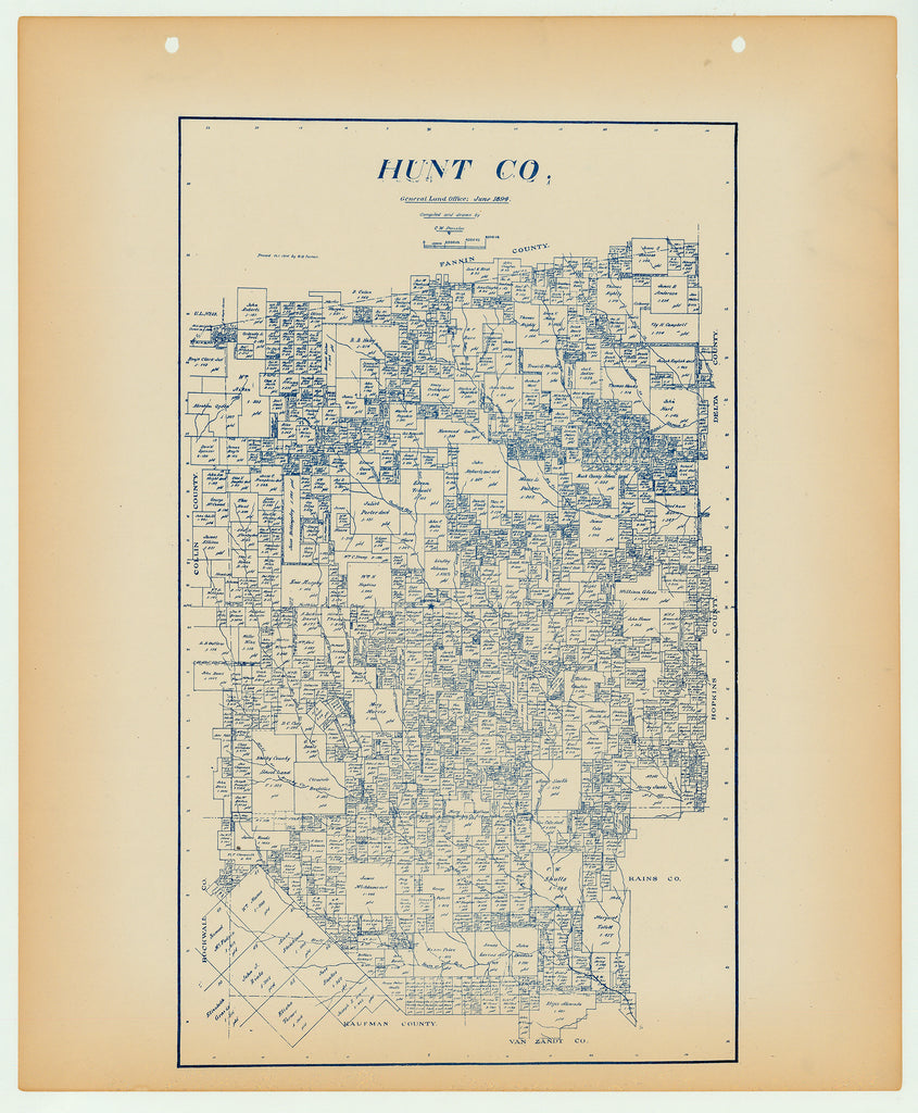 Hunt County - Texas General Land Office Map ca. 1926
