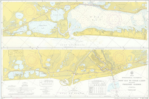 Old map of the Texas Intracoastal Waterway