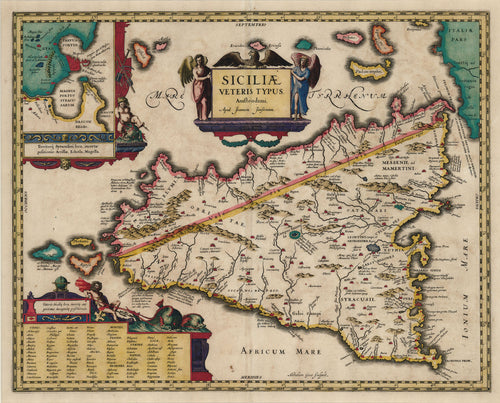 Old map of Sicily