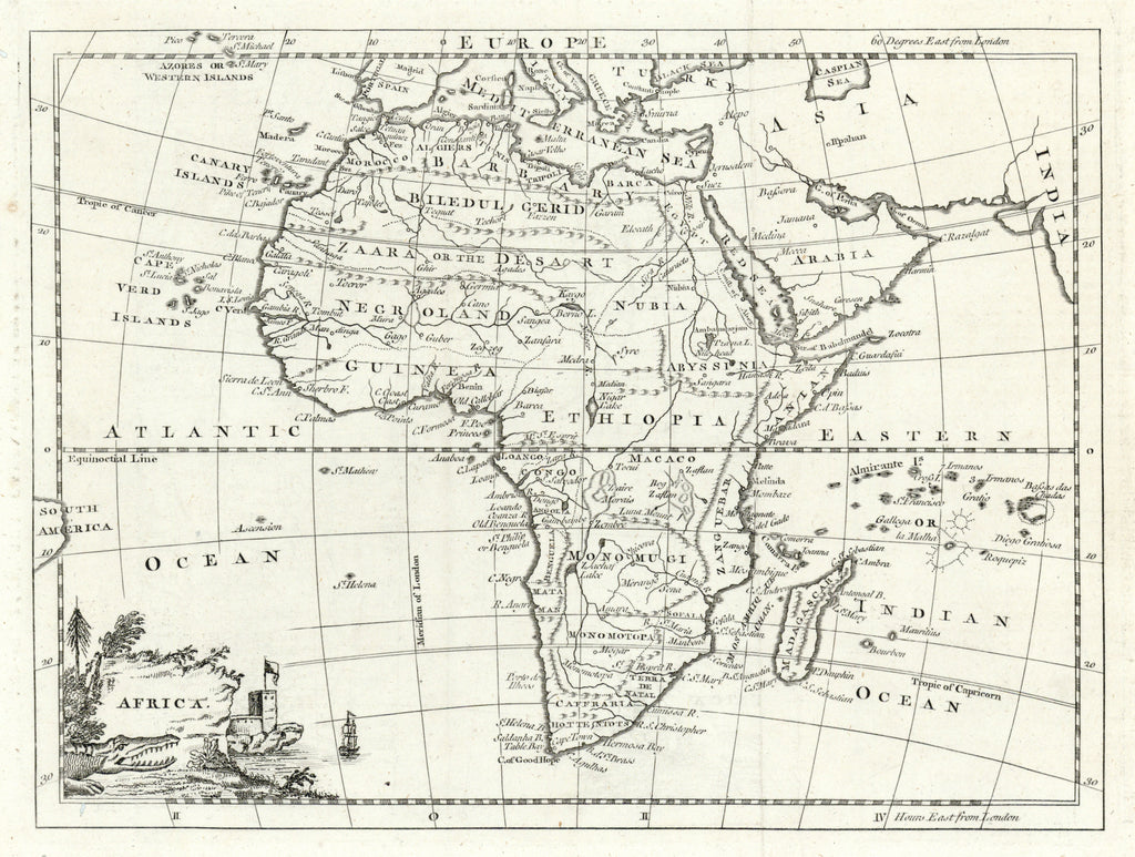 Old map of Africa