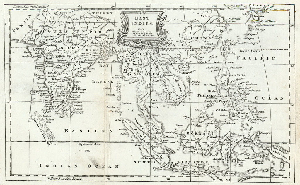 Old map of South Asia
