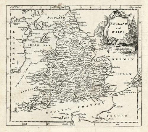 Old map of England and Wales