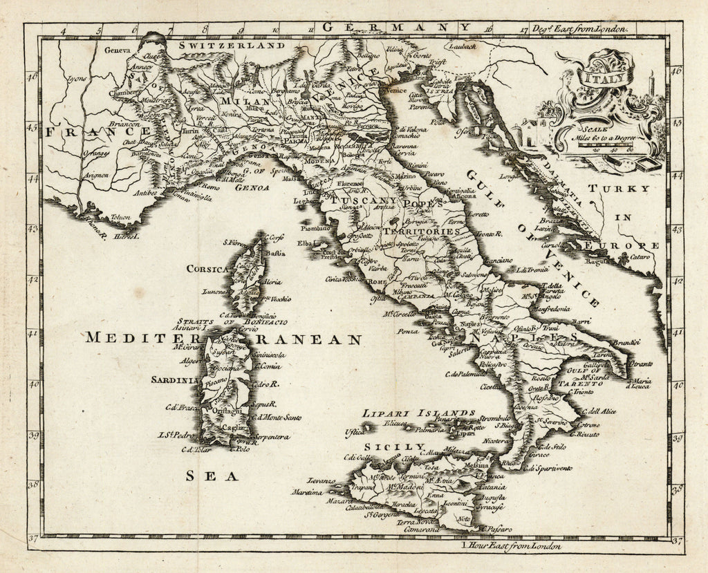 Rustic Map Italy