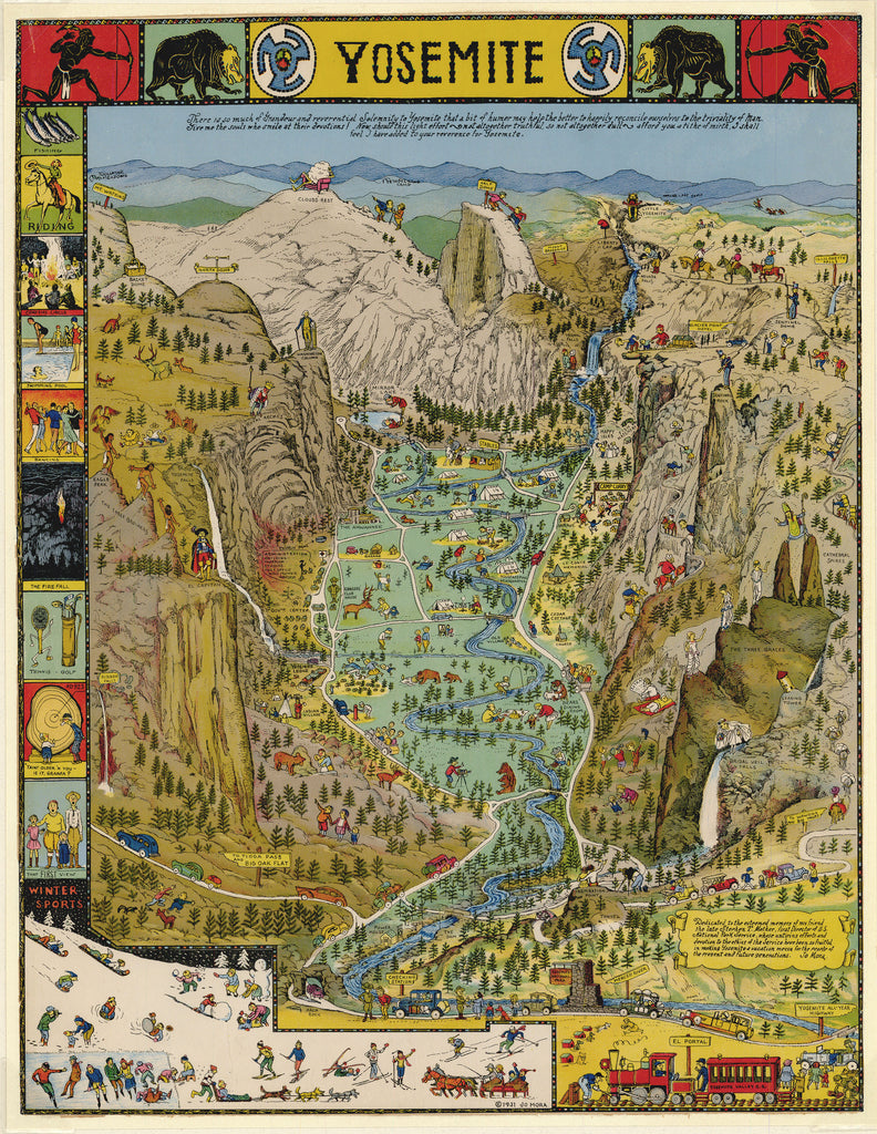 Old map of Yosemite National Park