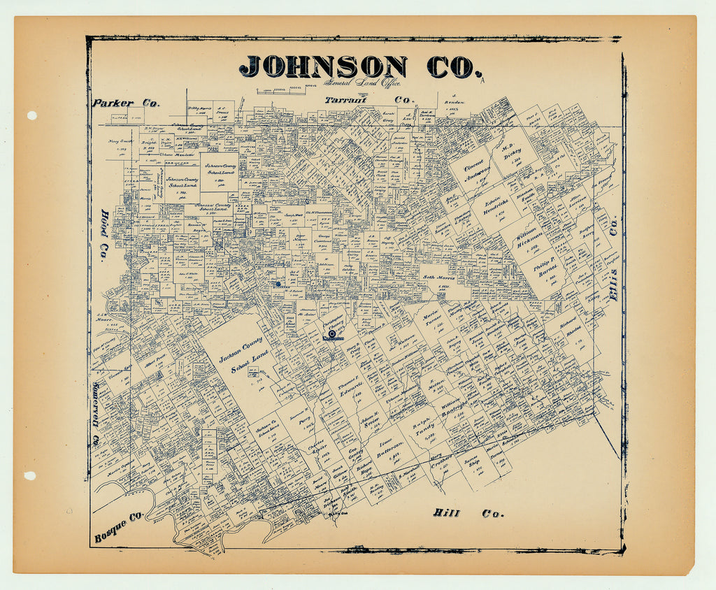 Johnson County - Texas General Land Office Map ca. 1926