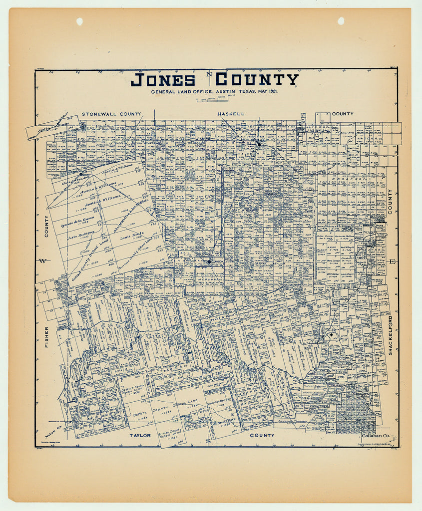 Jones County - Texas General Land Office Map ca. 1926