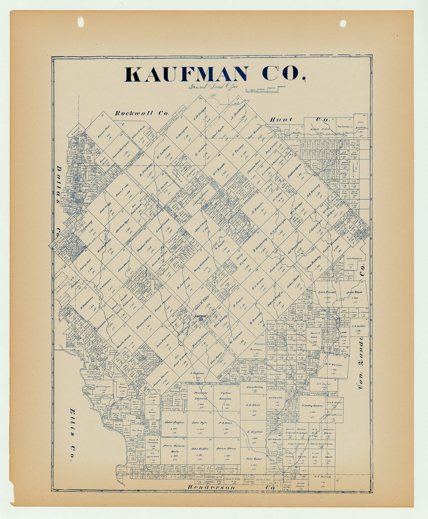 Kaufman County - Texas General Land Office Map ca. 1926