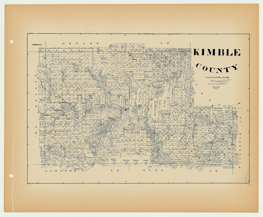 Kimble County - Texas General Land Office Map ca. 1926