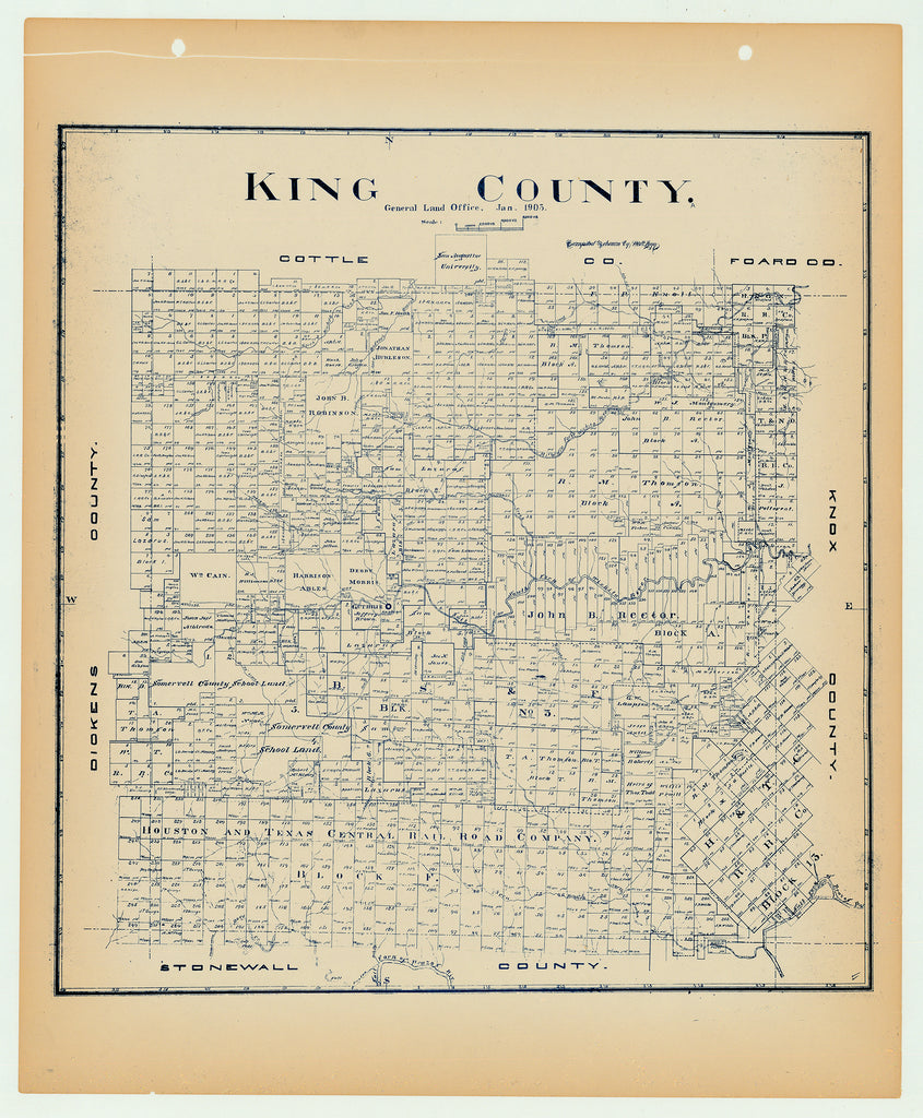 King County - Texas General Land Office Map ca. 1926
