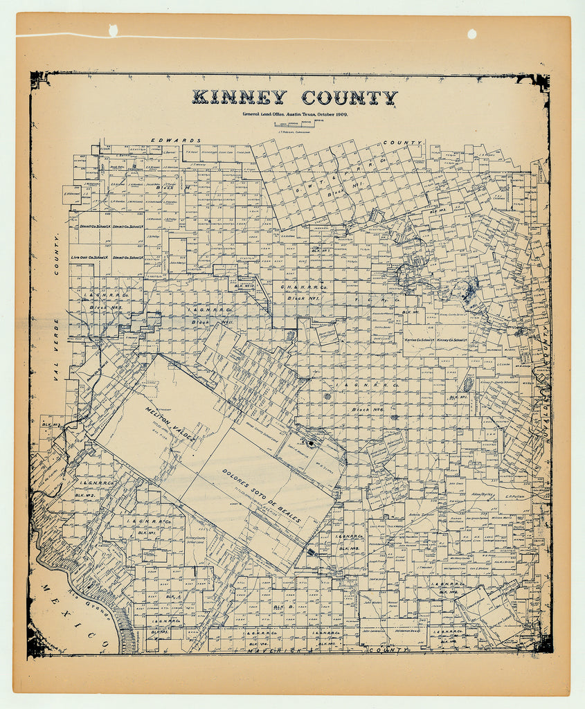 Kinney County - Texas General Land Office Map ca. 1926