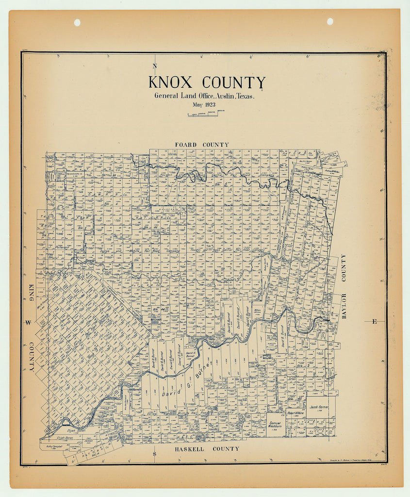Knox County - Texas General Land Office Map ca. 1926