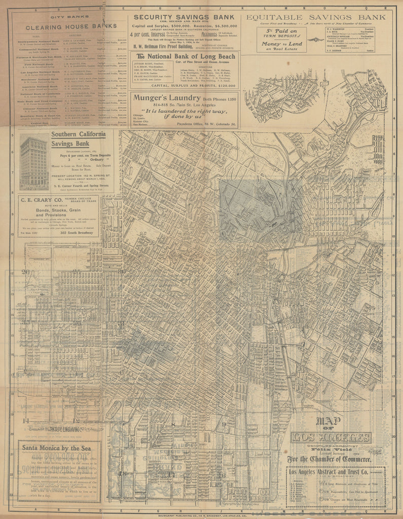 Old map of Los Angeles, California