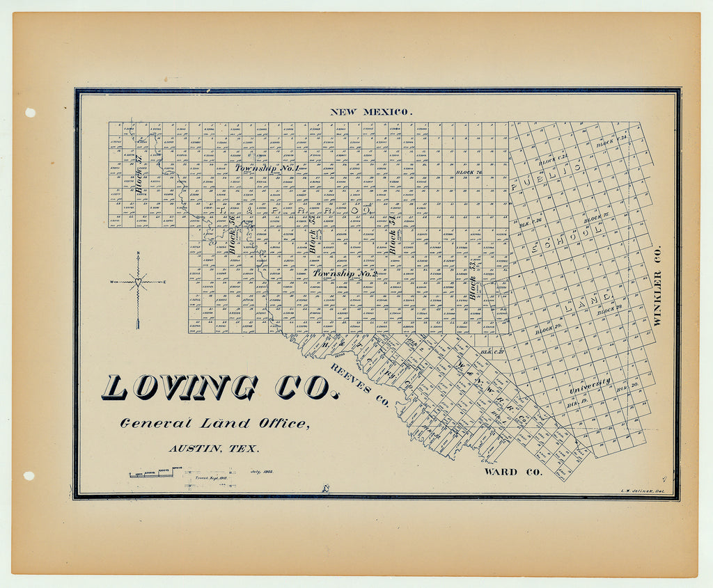 Loving County - Texas General Land Office Map ca. 1926
