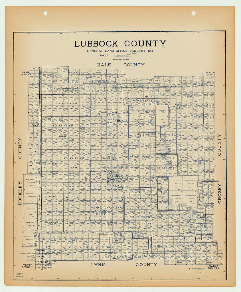 Lubbock County - Texas General Land Office Map ca. 1925