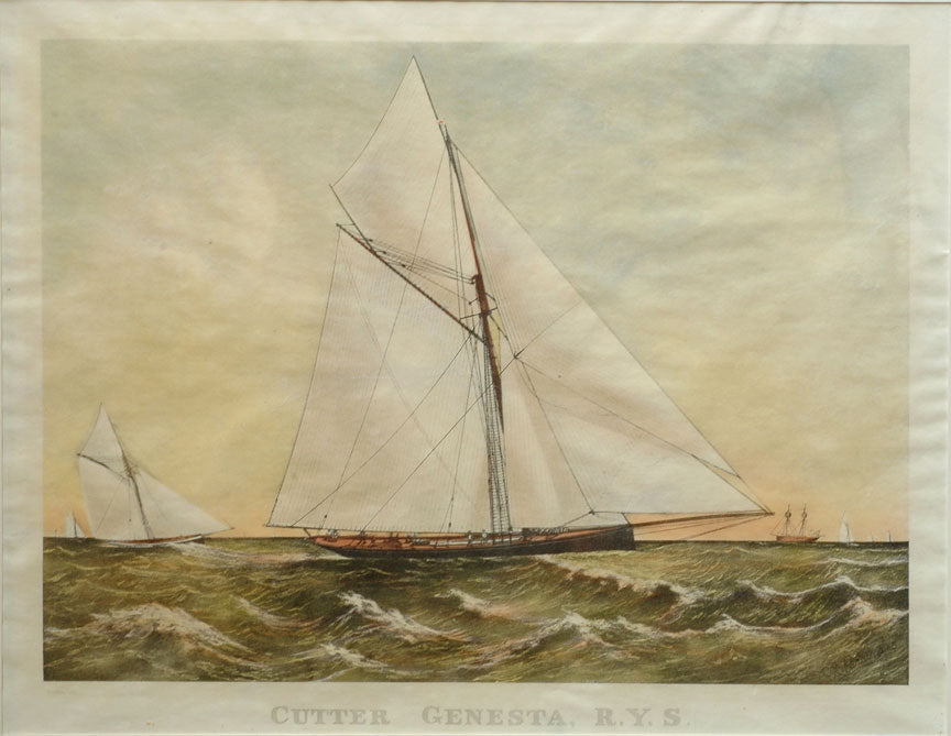 Old print of a sailboat