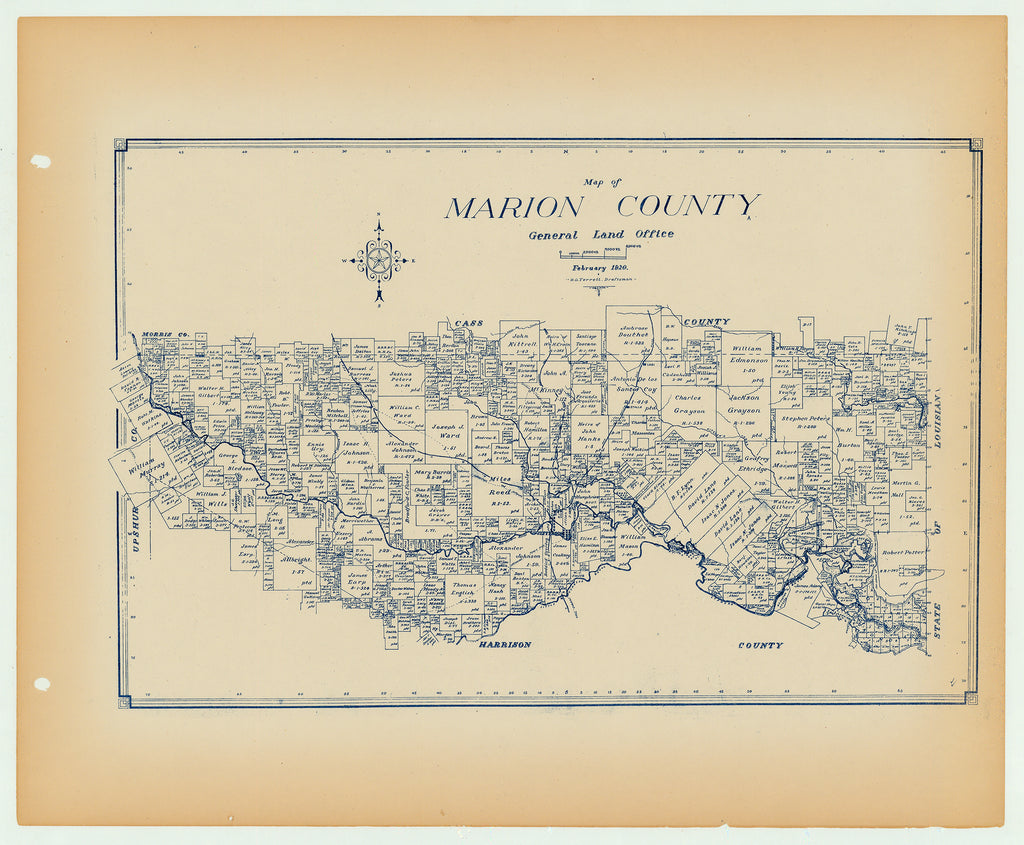 Marion County - Texas General Land Office Map ca. 1925