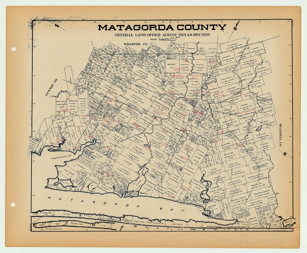 Matagorda County - Texas General Land Office Map ca. 1926