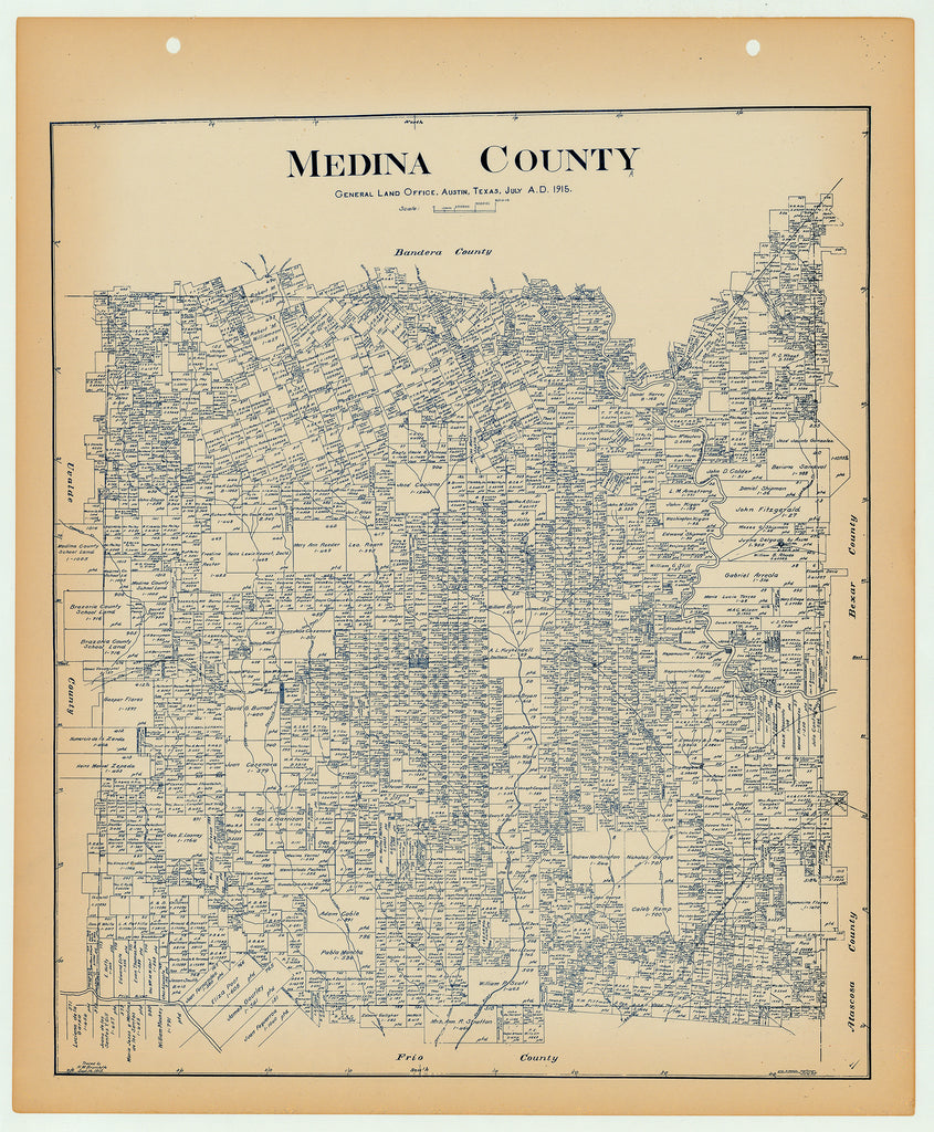 Medina County - Texas General Land Office Map ca. 1926
