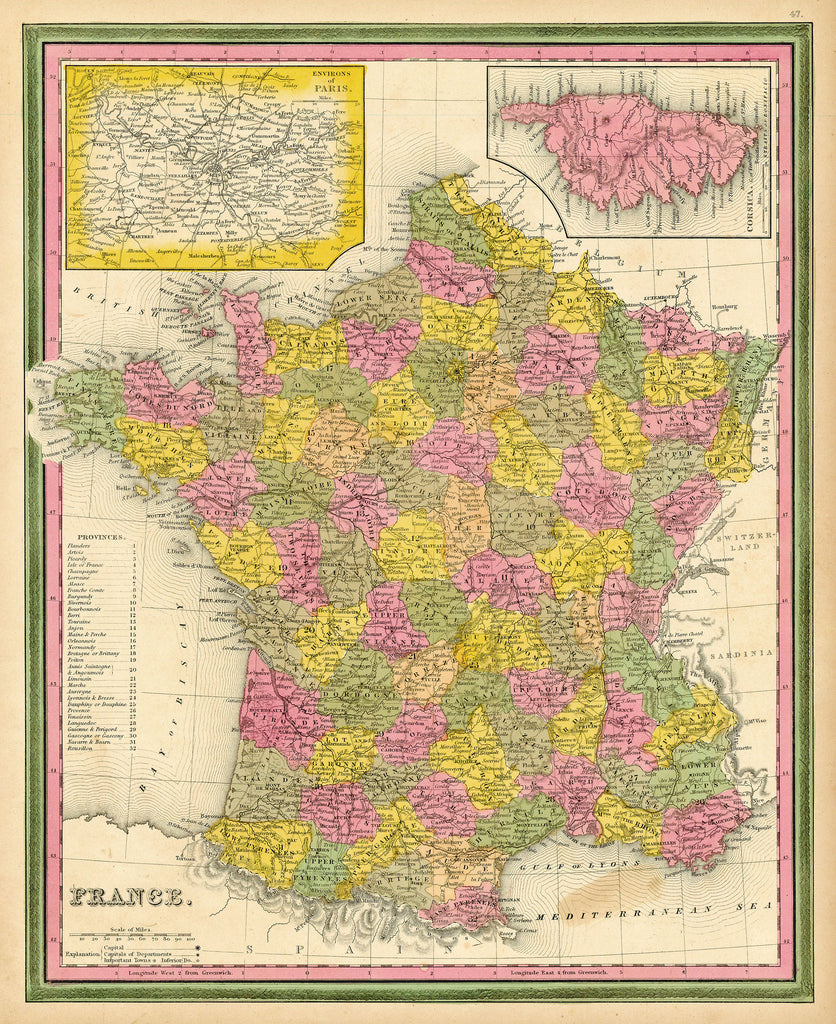 Old map of France