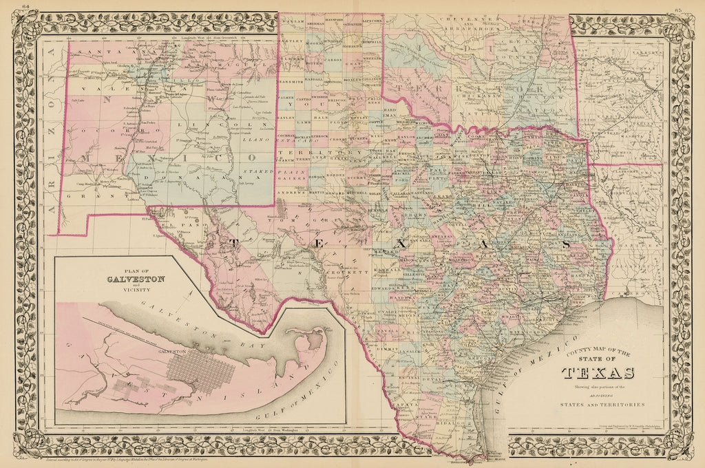 Old map of Texas