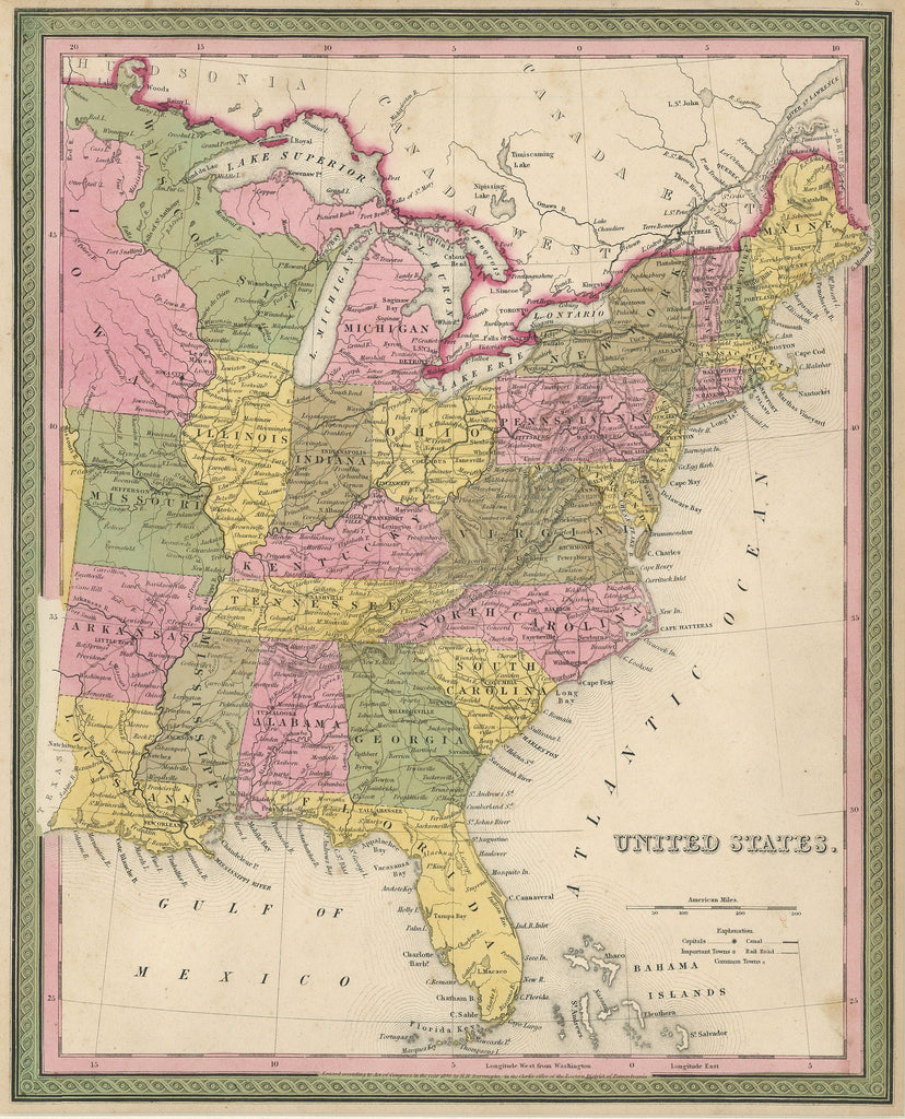 Old map of the United States