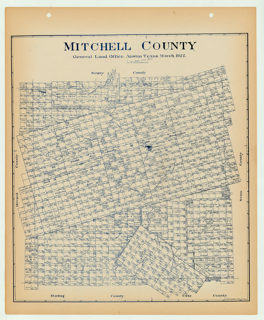 Mitchell County - Texas General Land Office Map ca. 1926